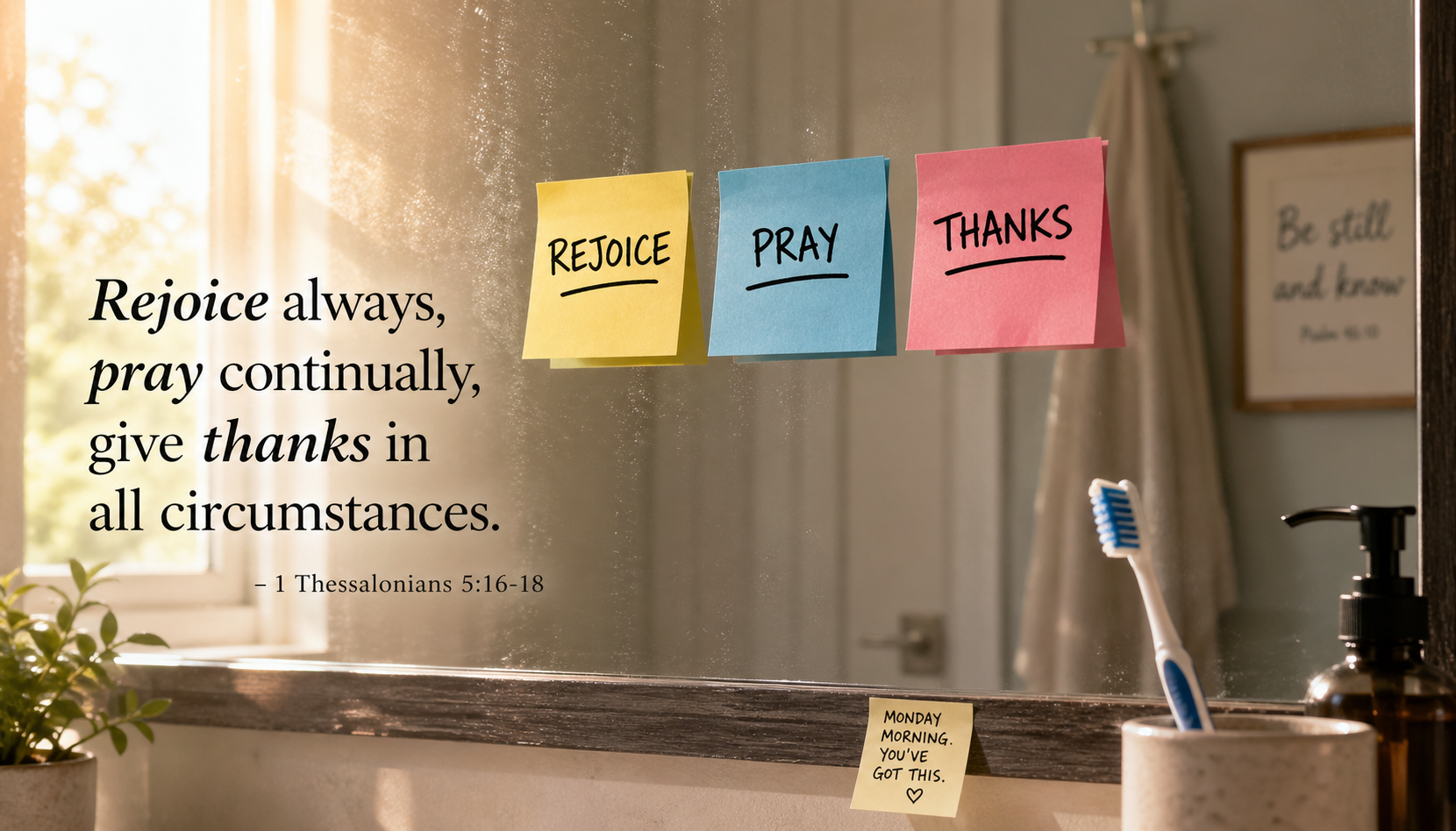 1 Thessalonians 5:16-18 -- Rejoice Always Sticky Notes Wallpaper